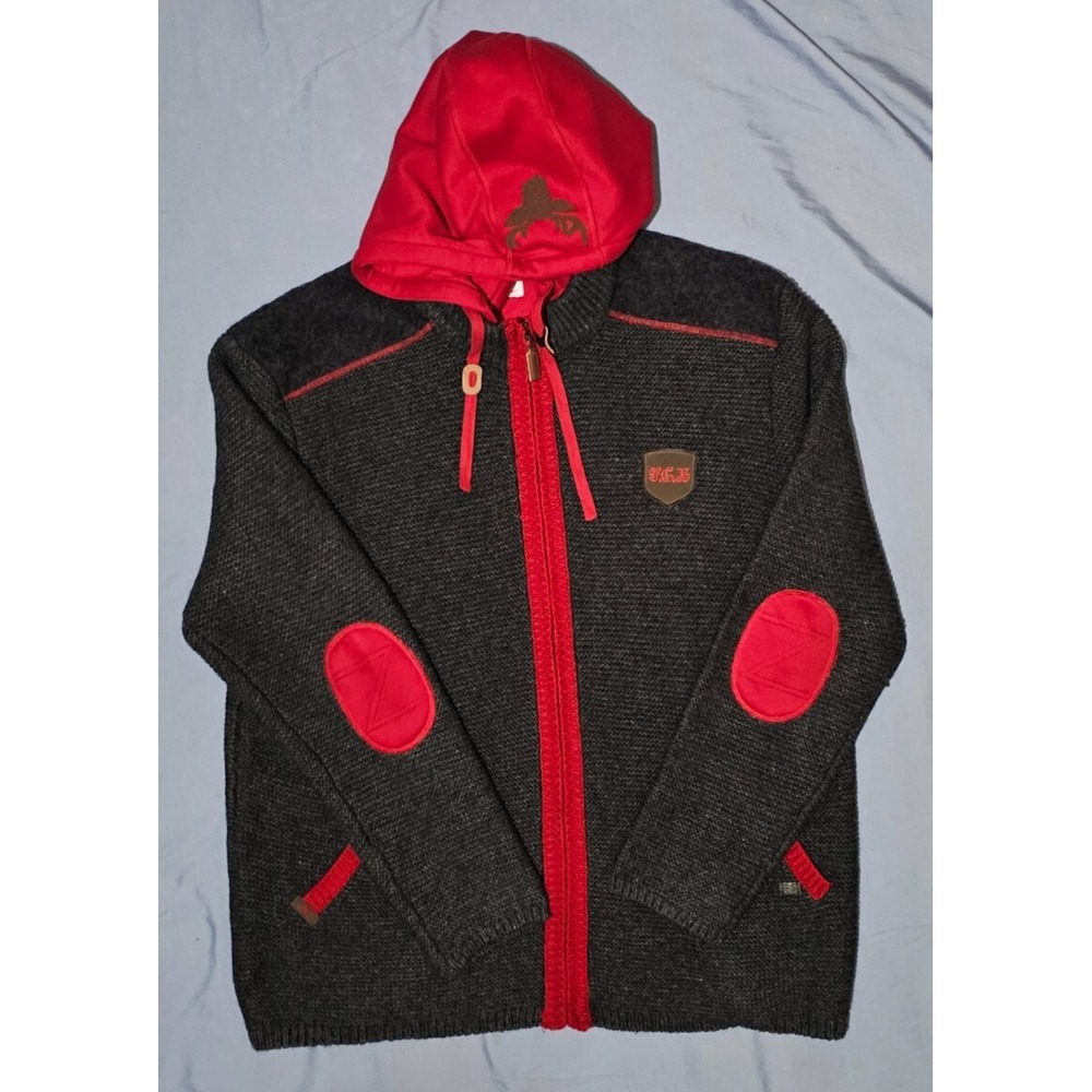 Spieth And Wensky Gray FC Bayern Wool Full Zip‎ Removable Hood Men's Size 2XL